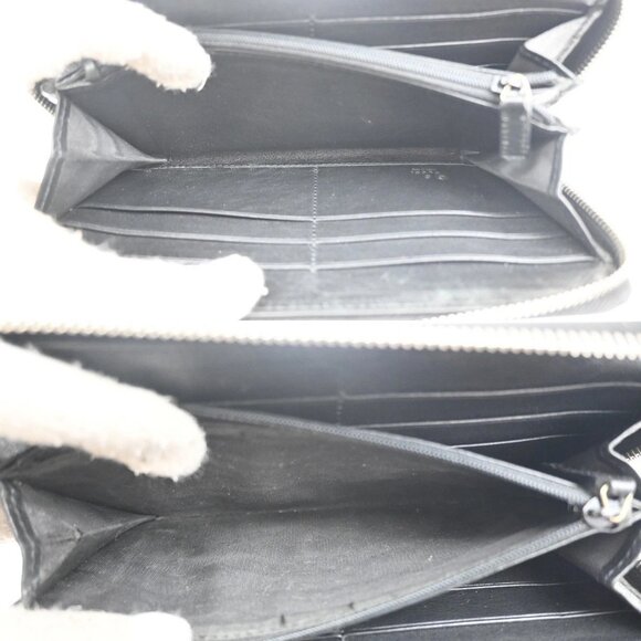 GUCCI Micro Guccissima GG Pattern Zip Around Long Wallet Leather Black - Picture 14 of 15